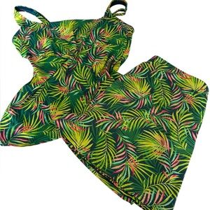 Lands End Two Piece Bathing Suit Skirt and Top
